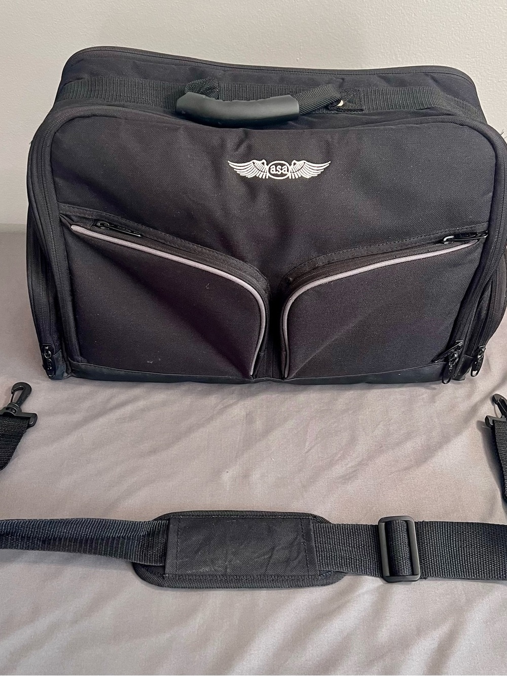 ASA Tech Flight Black Bag W/ Shoulder Strap 20x7x12.5”